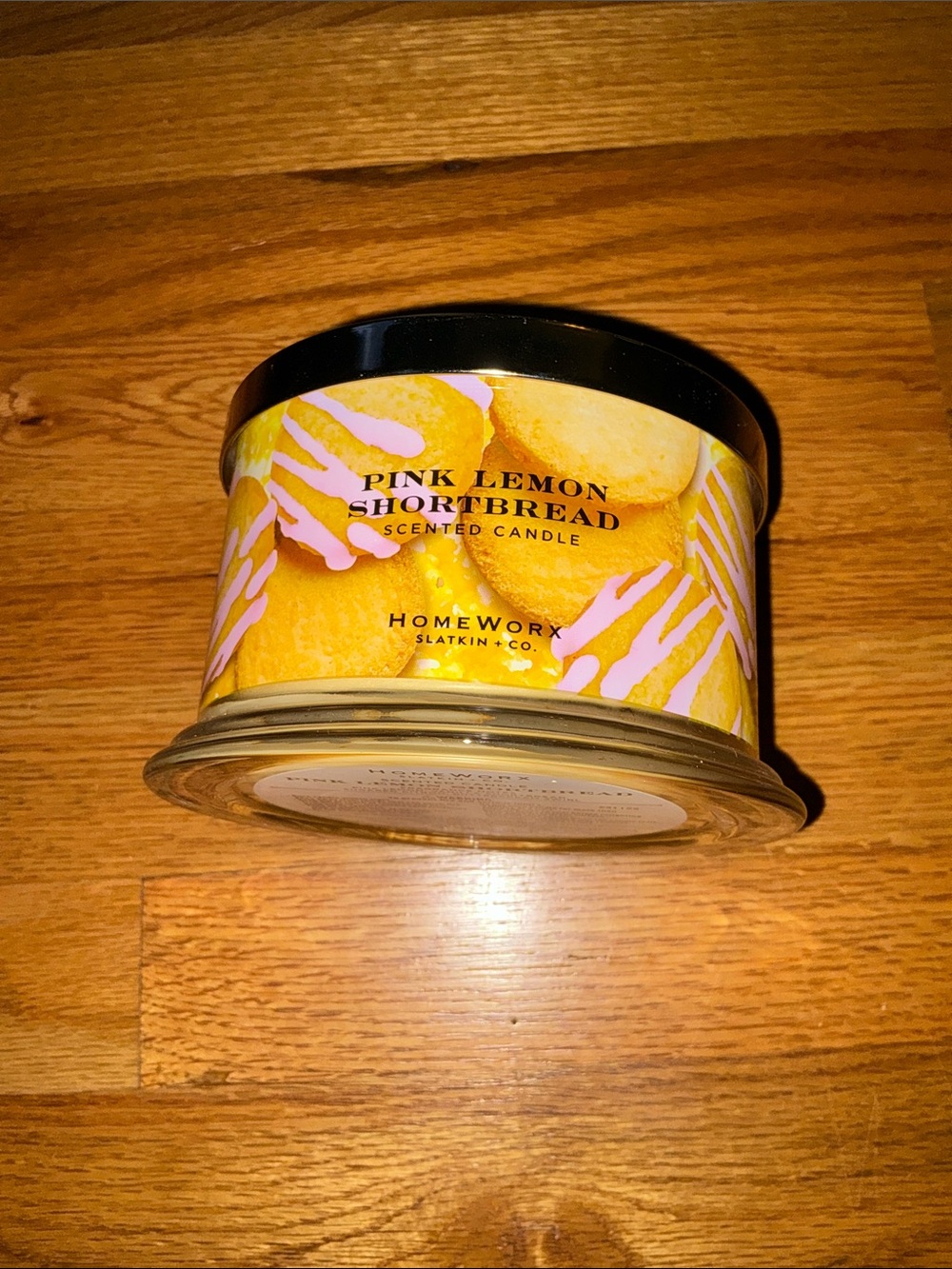 Homeworx Pink Lemon Shortbread Scented 4 wick Candle NEW